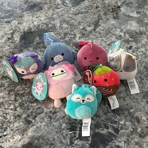 7 Squishmallows Plush Clip-On Keychain Assortment - Mixed Colors NWT